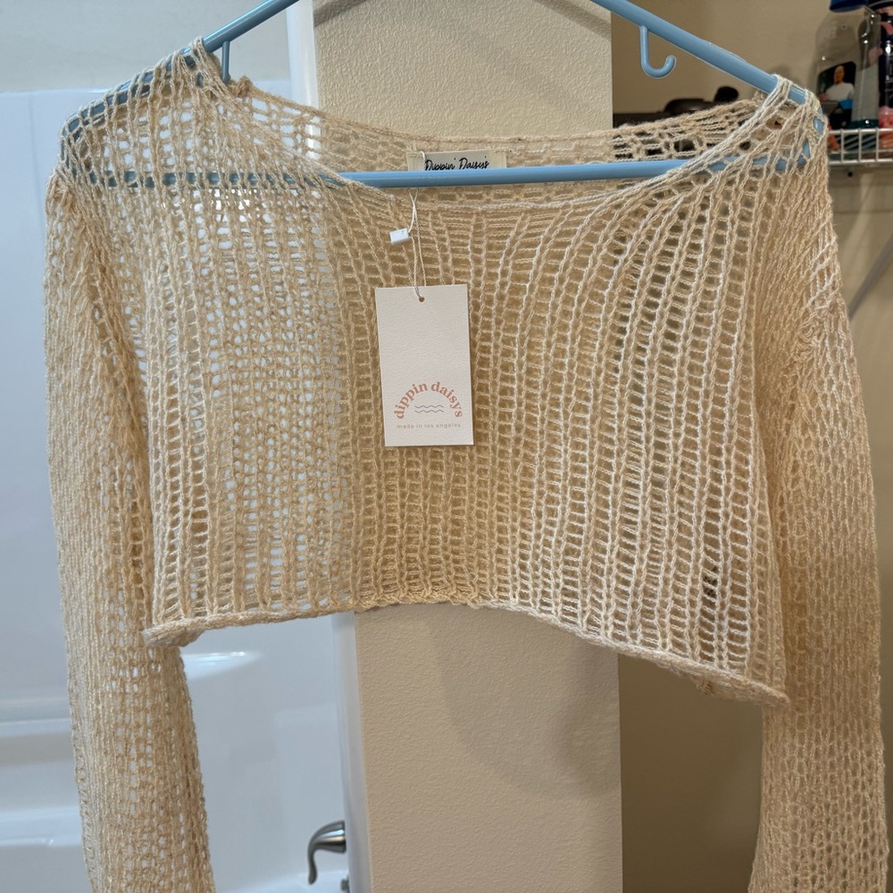 Dippin daisys crochet crop sweater